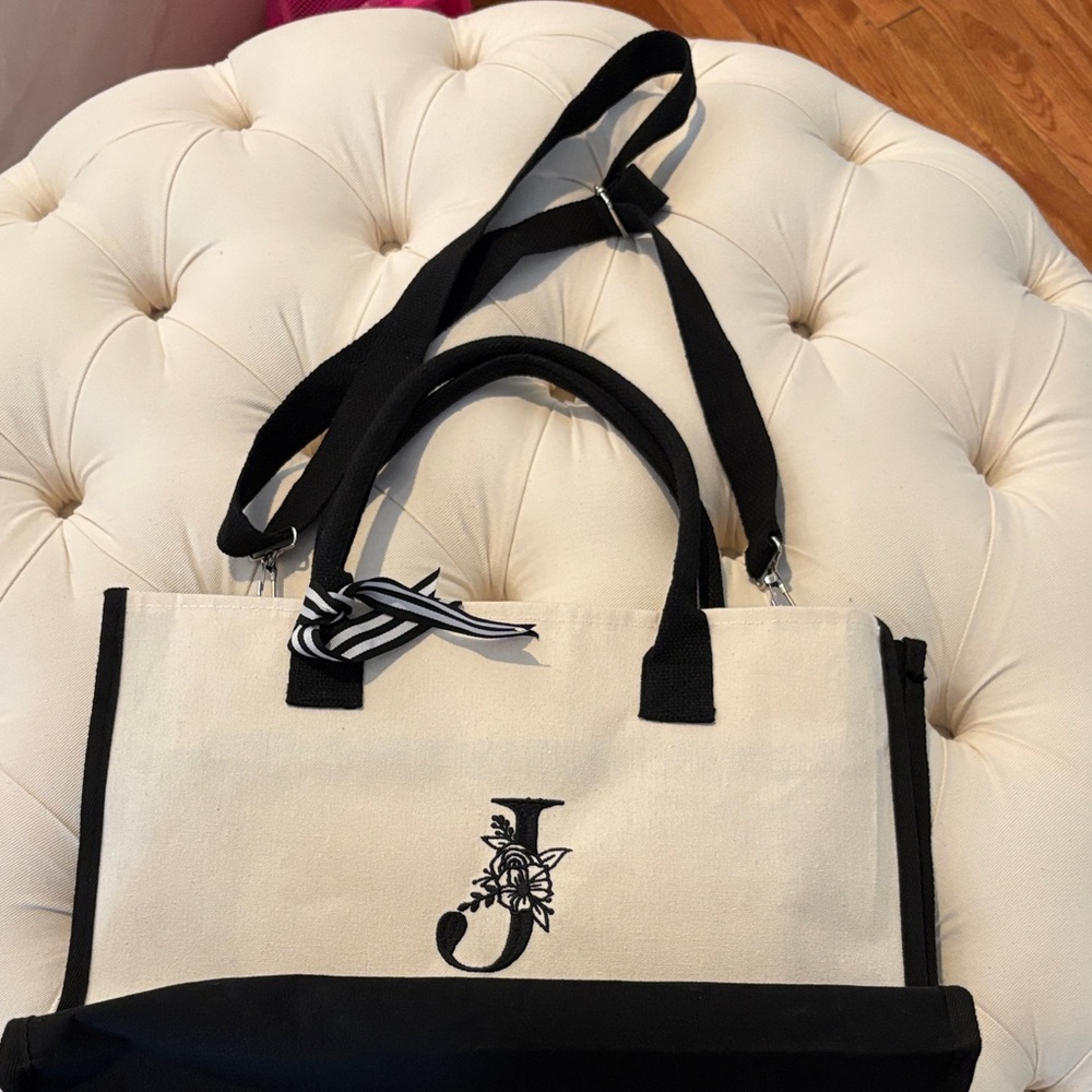 Monogram J Lightweight Canvas Tote Bag